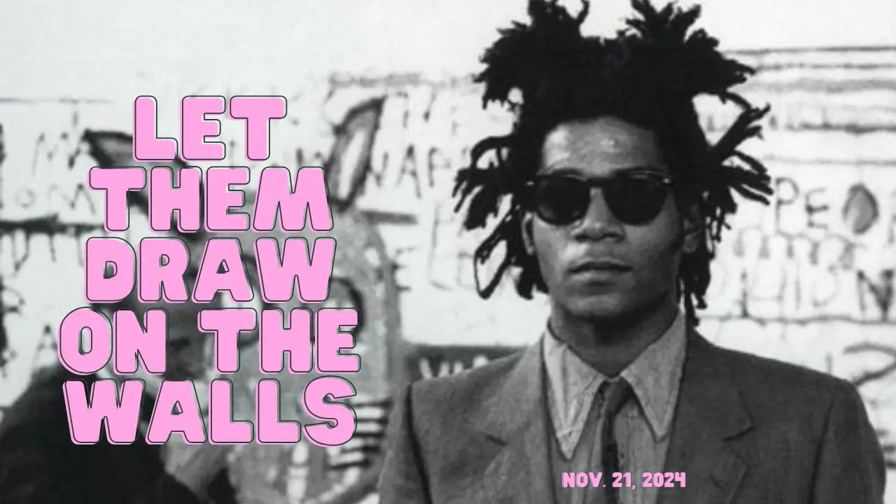 Basquiat drawing on walls